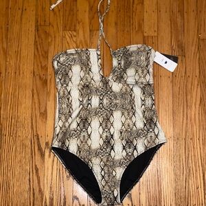 RACHEL Rachel Roy Snake Print One Piece Swimsuit